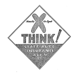 XMARKS THE SPOT THINK! STATE AUTO INSURANCE ASS'N DES MOINES logo