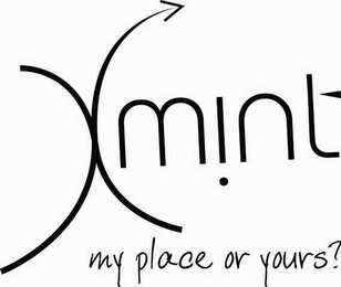 XMINT MY PLACE OR YOURS? logo