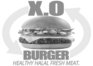 X.O BURGER HEALTHY HALAL FRESH MEAT. logo