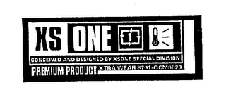 XS ONE CONCEIVED AND DESIGNED BY XSONE SPECIAL DIVISION PREMIUM PRODUCT XTRA WEAR 8791-OCM0023 logo