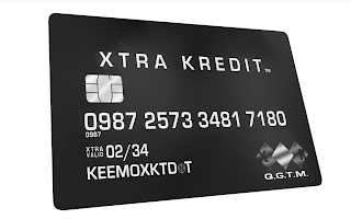 XTRA KREDIT 0987 2573 3481 7180 XTRA VALID 02/34 KEEMOXKTD T  XK Q.G.T.M. logo