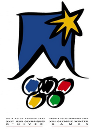 XVI OLYMPIC WINTER GAMES XVIES JEUX OLYMPIQUES D'HIVER DU 8 AU 23 FEVRIER 1992 FROM 8 TO 23 FEBRUARY 1992 logo