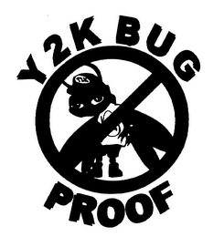 Y2K BUG PROOF RESEARCH HAS NOT YET COMFIRMED THAT WEARING THIS T-SHIRT WILL PROTECT YOUR COMPUTER COMPONENTS, BUT IT COULD NOT HURT. logo