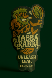 YABBA GRABBA UNLEASH LEAF. ROLLING LEAF. logo