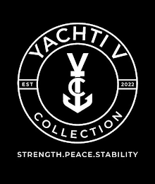 YACHTI V  COLLECTION YVC EST 2022 COLLECTION STRENGTH.PEACE.STABILITY logo