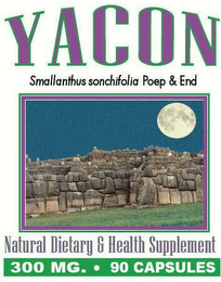 YACON NATURAL DIETARY & HEALTH SUPPLEMENT SMALLANTHUS SONCHIFOLIA POEP & END 300 MG 90 CAPSULES logo