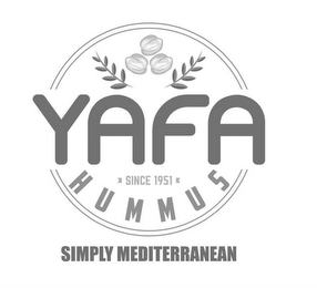 YAFA HUMMUS SIMPLY MEDITERRANEAN ·  SINCE 1951 · logo