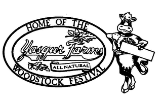 YASGUR FARMS ALL NATURAL HOME OF THE WOODSTOCK FESTIVAL logo