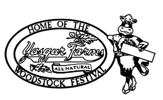 YASGUR FARMS ALL NATURAL HOME OF THE WOODSTOCK FESTIVAL logo