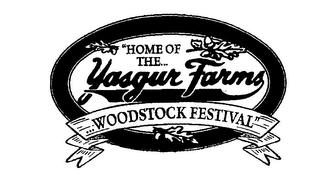 YASGUR FARMS "HOME OF THE... ... WOODSTOCK FESTIVAL" logo