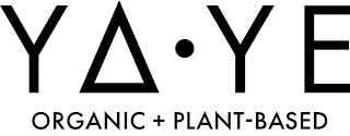 YAYE ORGANIC + PLANT-BASED logo