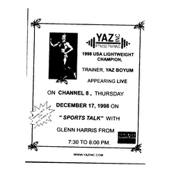 YAZ INC FITNESS TRAINING logo