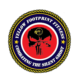 YELLOW FOOTPRINT FITNESS YF COMBATING THE SILENT GHOST logo
