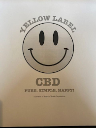 YELLOW LABEL CBD PURE. SIMPLE. HAPPY! A DIVISION OF BOARD OF TRADE CORPORATION logo