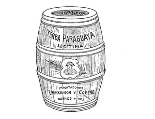 YERBA PARAGUAYA LEGITIMA IMPORTADORES E. MACKINNON Y COELHO BUENOS AIRES NAPOLEON logo