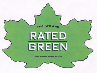 YES, WE ARE RATED GREEN USING IONIZED WATER SYSTEM logo