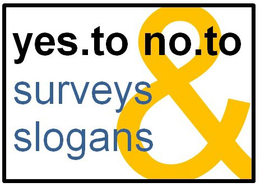 YES.TO NO.TO SURVEYS & SLOGANS logo