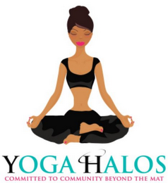 YOGA HALOS COMMITTED TO COMMUNITY BEYOND THE MAT logo