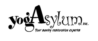 YOGASYLUM, INC. YOUR SANITY RESTORATION EXPERTS logo