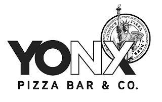 YONX PIZZA BAR & CO JUSTICE PIZZA & BEER logo