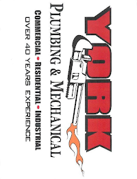 YORK PLUMBING & MECHANICAL, COMMERCIAL, RESIDENTIAL, INDUSTRIAL, OVER 40 YEARS EXPERIENCE logo