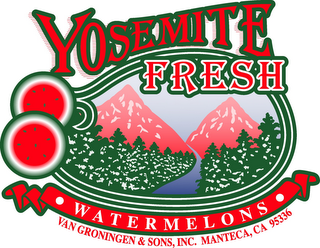 YOSEMITE FRESH WATERMELONS VAN GRONINGEN & SONS, INC. MANTECA, CA 95336 logo