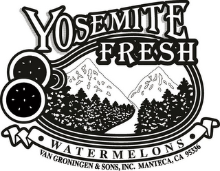 YOSEMITE FRESH WATERMELONS VAN GRONINGEN & SONS, INC. MANTECA, CA 95336 logo