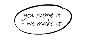 YOU NAME IT -WE MAKE IT! logo