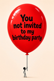 YOU NOT INVITED TO MY BIRTHDAY PARTY logo