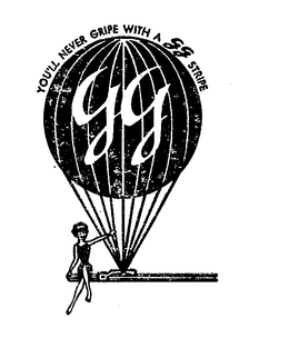 YOU'LL NEVER GRIPE WITH A GG STRIPE GG logo