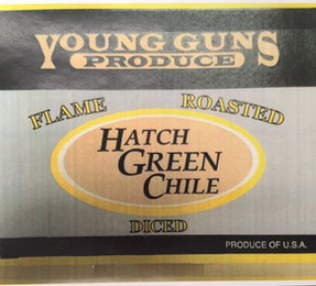 YOUNG GUNS PRODUCE HATCH GREEN CHILE FLAME ROASTED DICED logo
