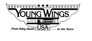 YOUNG WINGS USA FROM KITTY HAWK...TO THE STARS logo