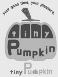 YOUR GOOD TIME, YOUR PLEASURE. CAFE TINY PUMPKIN TINY PUMPKIN logo