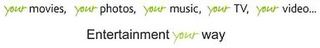 YOUR MOVIES, YOUR PHOTOS, YOUR MUSIC, YOUR TV, YOUR VIDEO... ENTERTAINMENT YOUR WAY logo