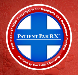 YOUR PIECE OF MIND PRESCRIPTION FOR HOSPITALS AND OUTPATIENT CENTERS PATIENT PAK RX PROVIDED BY THE PATIENT COMPANY logo
