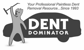 YOUR PROFESSIONAL PAINTLESS DENT REMOVAL RESOURCE...SINCE 1993 DENT DOMINATOR logo
