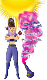 YOUR WISH IS YOUR COMMAND PERFECT ENERGY PERFECT WEIGHT LONG LIFE FEELING GREAT! logo