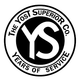 YS THE YOST SUPERIOR CO. YEARS OF SERVICE logo