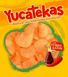 YUCATEKAS VINEGAR & HOT CHILLI PEPPER FLAVORED WITH YUCCA CHIPS CON VINAGRE & CHILE logo