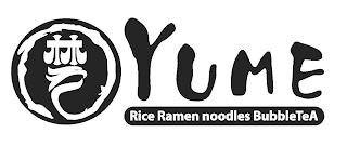 YUME RICE RAMEN NOODLES BUBBLETEA logo