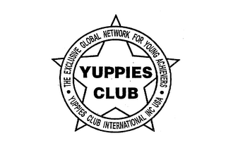 YUPPIES CLUB THE EXCLUSIVE GLOBAL NETWORK FOR YOUNG ACHIEVERS YUPPIES CLUB INTERNATIONAL INC USA logo