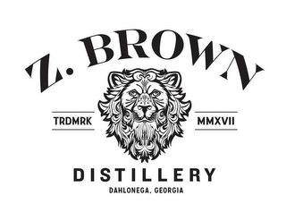 Z. BROWN DISTILLERY DAHLONEGA, GEORGIA TRDMRK MMXVII logo