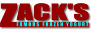 ZACK'S FAMOUS FROZEN YOGURT logo