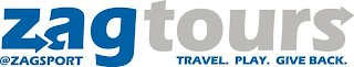 ZAGTOURS @ZAGSPORT TRAVEL. PLAY. GIVE BACK. logo