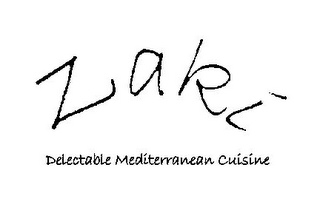 ZAKI DELECTABLE MEDITERRANEAN CUISINE logo