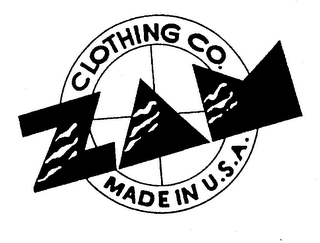 ZAM CLOTHING CO. MADE IN U.S.A. logo