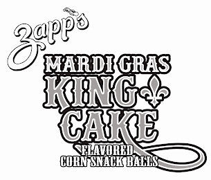 ZAPP'S MARDI GRAS KING CAKE FLAVORED CORN SNACK BALLS logo
