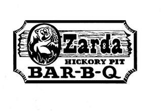 ZARDA HICKORY PIT BAR-B-Q logo