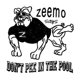 ZEEMO SAYS DON'T PEE IN THE POOL logo