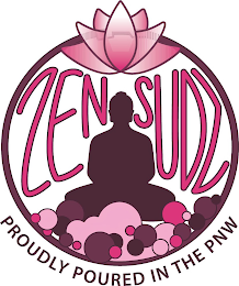 ZEN SUDZ PROUDLY POURED IN THE PNW logo